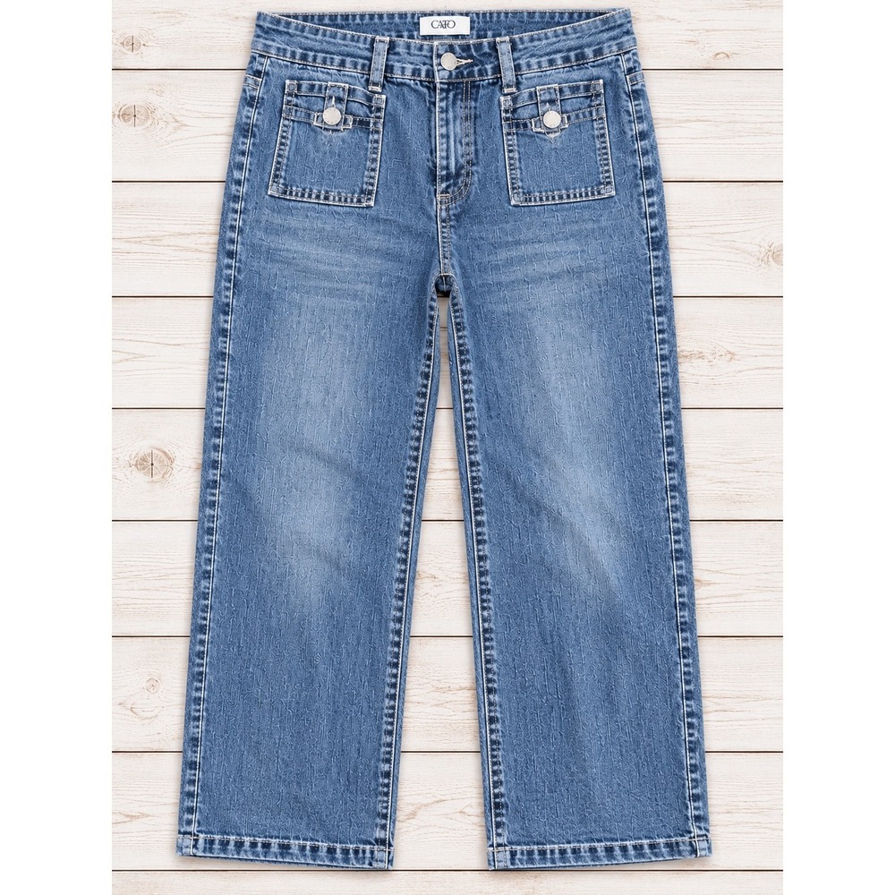 Cato Wide Leg Cargo Denim Jeans Y2K Retro Aesthetic Blue Utility Streetwear 6